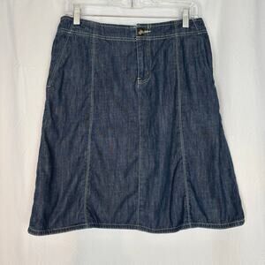 Eddie Bauer chambray mid length A-line skirt